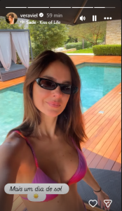 Vera Viel desfruta dia de lazer com Rodrigo Faro e reflete sobre fase pós-tratamento